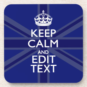 Mitternachtsblau Behalte Ruhe, um Ihren Text-Union Getränkeuntersetzer