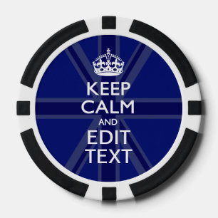 Mitternachtsblau Behalten Ruhe haben Ihren Text Un Pokerchips