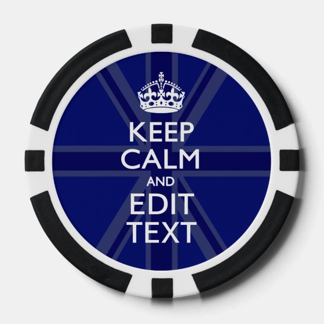 Mitternachtsblau Behalten Ruhe haben Ihren Text Un Pokerchips (Vorderseite)