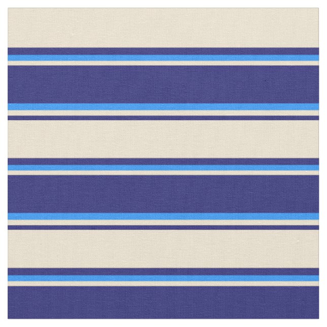Mitternachtsblau, Beige und blaues Muster Stoff (Nahaufnahme)