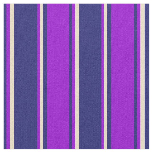 Mitternachtsblau, dunkles Violet und Tan Muster Stoff (Nahaufnahme)