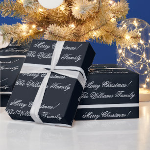 Mitternachtsblau Funkelndes Silber Benutzerdefinie Geschenkpapier