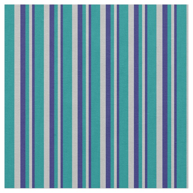Mitternachtsblau, Grau und dunkle Cyan-Linien Stoff (Nahaufnahme)