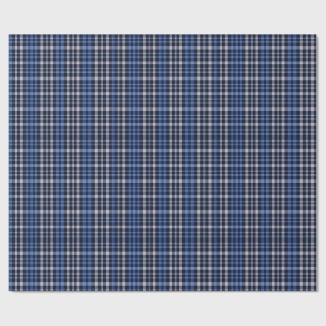 Mitternachtsblau kariert geschenkpapier (Flach)