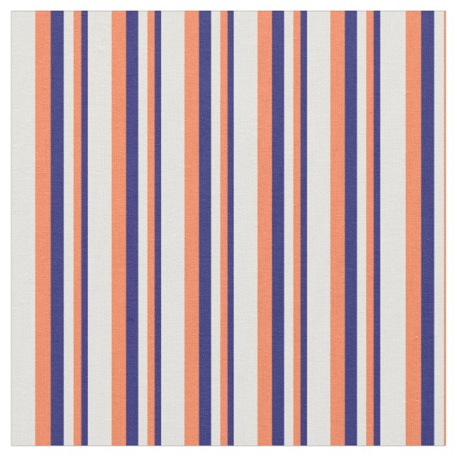 Mitternachtsblau, Koralle und hellgelbes Muster Stoff (Nahaufnahme)