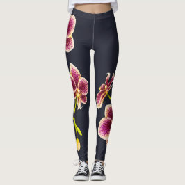Mitternachtsblau, Tan Orchid-Leggings Leggings