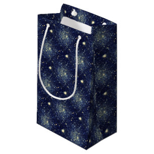 Mitternachtsblau und Gold Astral Glitter Sterne Kleine Geschenktüte