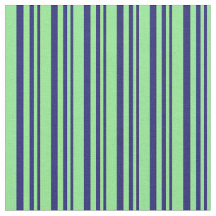 Mitternachtsblau und hellgrün farbige Linienmuster Stoff