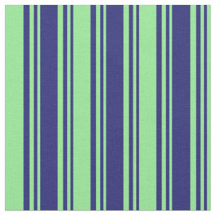 Mitternachtsblau und hellgrüne Linien Muster Stoff
