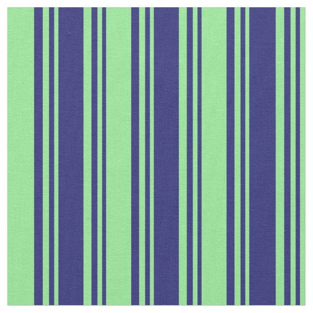 Mitternachtsblau und hellgrüne Linien Muster Stoff (Nahaufnahme)