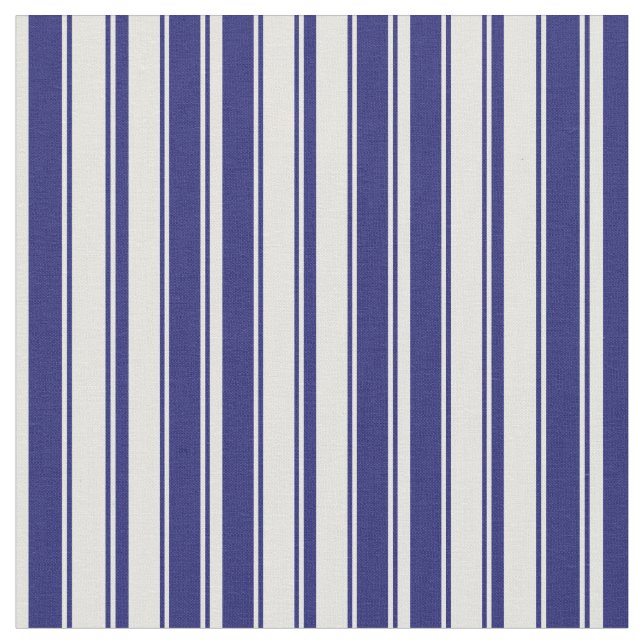 Mitternachtsblau und hellkyfarbene Linien Stoff (Nahaufnahme)
