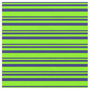 Mitternachtsblau und kartreuse Muster, Lined/Strip Stoff