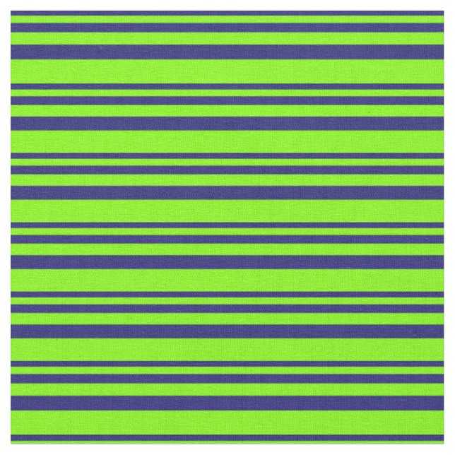 Mitternachtsblau und kartreuse Muster, Lined/Strip Stoff (Nahaufnahme)