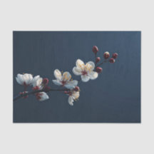 Mitternachtsblau Weiß Sakura Burgunder Knospe Zwei