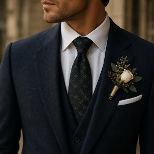 Mitternachtsblaue Heritage-Jacquard-Luxus Krawatte