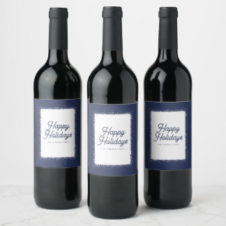 Mitternachtsblaue Schneee-Wein-Etiketten für die F Weinetikett