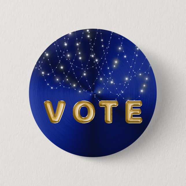 Mitternachtsblaue Sternenlicht-Kaskaden-Abstimmung Button (Vorderseite)
