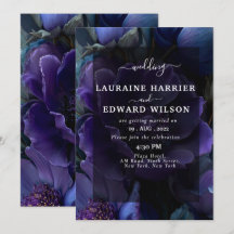 Mitternachtsblaue und violette Blumenhochzeitsanzu