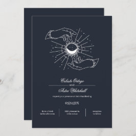 Mitternachtsblauer Mystical-Hands Celestial Handfa Einladung