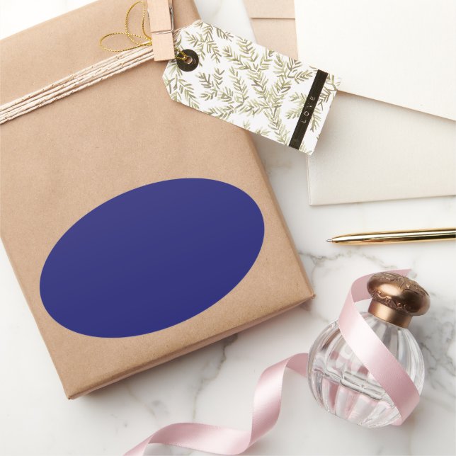 Mitternachtsblauer Oval-Aufkleber Ovaler Aufkleber (Schenken)