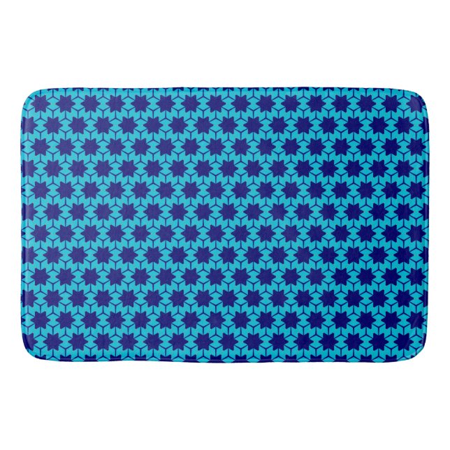 Mitternachtsblauer Schneeflocken Bath Mat Badematte (Vorderseite)