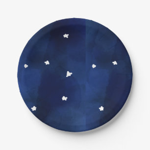 Mitternachtsblauer Sternenhimmel Pappteller