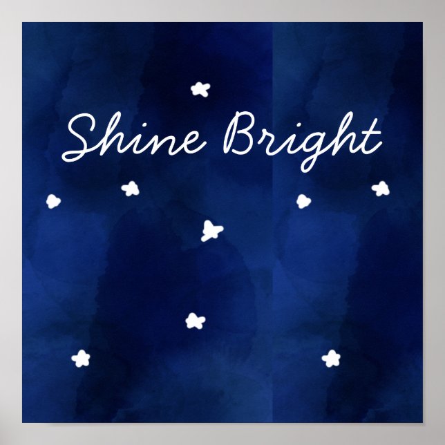 Mitternachtsblauer Sternenhimmel Poster (Vorne)