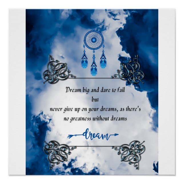 Mitternachtsblauer Traumweber Glossy Poster (Vorderseite)