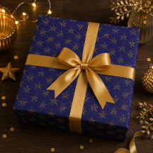 Mitternachtsblaues und goldenes Sternenverpackungs