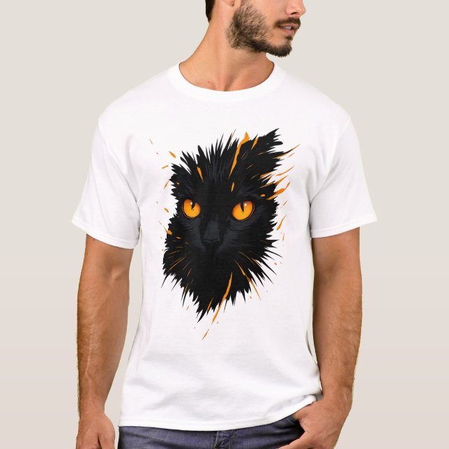Mitternachtsblick – Kunst der feurigen schwarzen K T-Shirt (Vorderseite)
