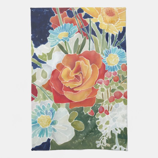 Mitternachtsblumen-IV Handtuch (Vertikal)