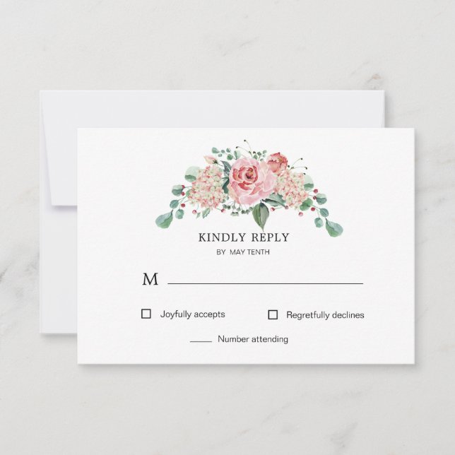 Mitternachtsblüte Blumenkarte UAWG Response Card RSVP Karte (Vorderseite)
