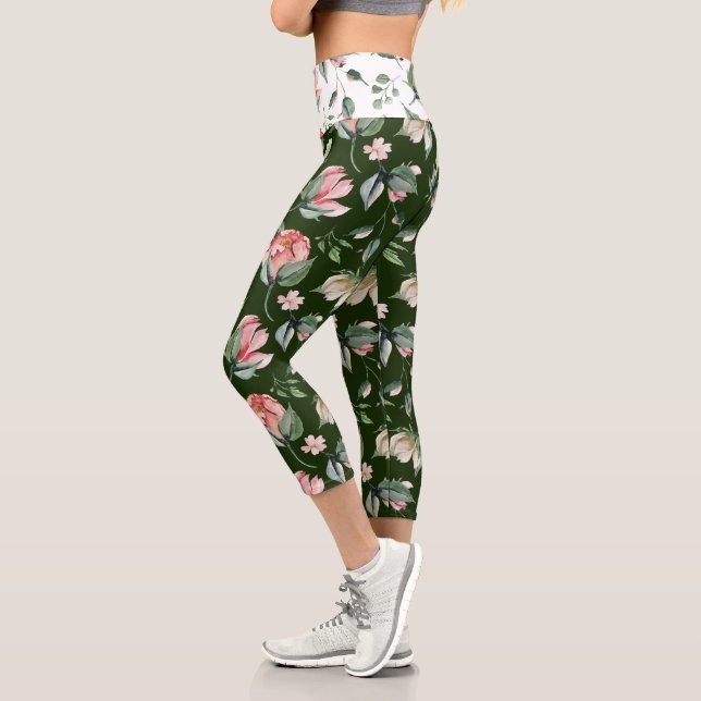 Mitternachtsblüte Capri Leggings (Links)