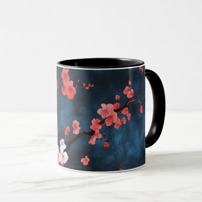 Mitternachtsblüten Tasse (VorderseiteRechts)