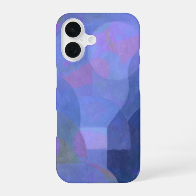 Mitternachtsbögen – Indigo Abstrakte Geometrie iPhone 16 Hülle (Rückseite)