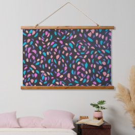 Mitternachtsflug farbenfrohe Print Wandteppich Mit Holzrahmen
