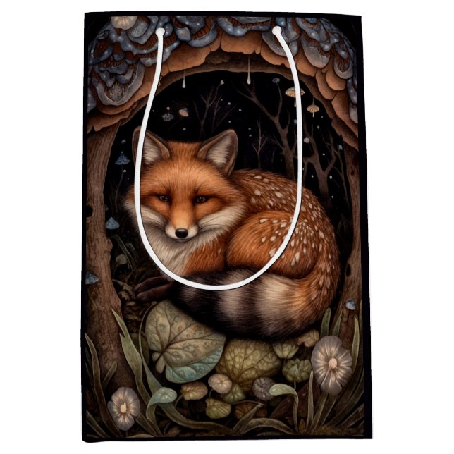 Mitternachtsfox-Geschenktasche Mittlere Geschenktüte (Vorderseite)