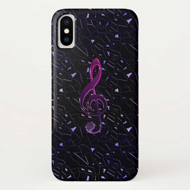 MitternachtsGlitzer-MusikClef iPhone X Fall Case-Mate iPhone Hülle (Rückseite)