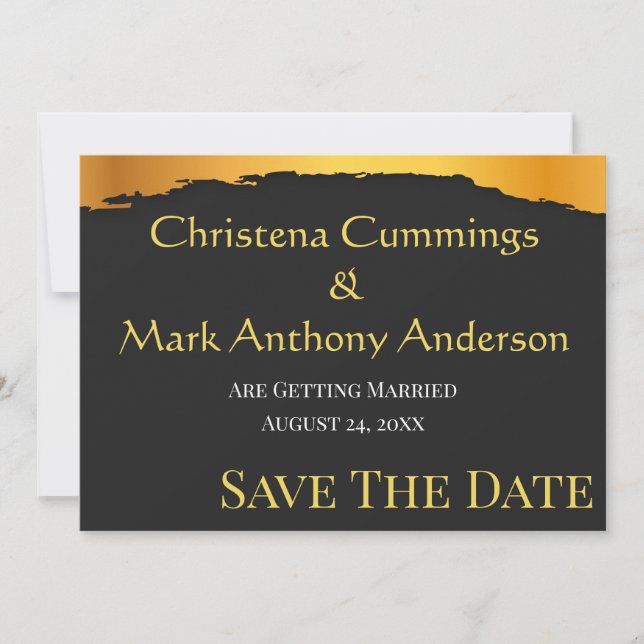 Mitternachtsgoldene Hochzeit Save The Date (Vorderseite)