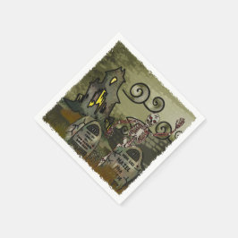 Mitternachtsgraveyard Whimsical HALLOWEEN-PARTY Serviette