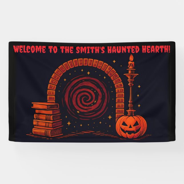 Mitternachtsherd Mittelalterlich - Orange und Schw Banner (Horizontal)
