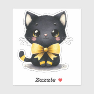 "Mitternachtsklatsche - Schwarze Katze" Aufkleber