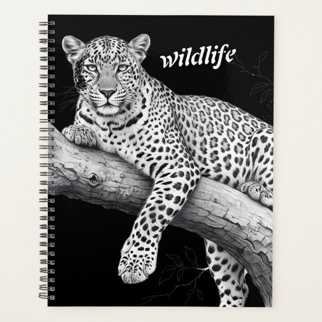 Mitternachtsleopard, Wildlife-Illustration Planer (Vorderseite)
