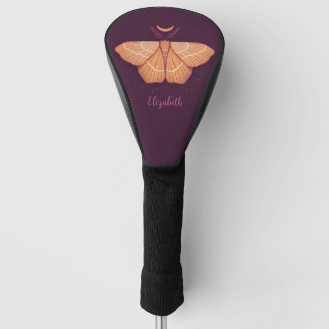 Mitternachtsmagie: Hexy-Nachtmoth Golf Headcover (Vorderseite)