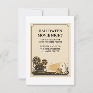 Mitternachtsmatinee Halloween-Filmnacht-Einladung Einladung