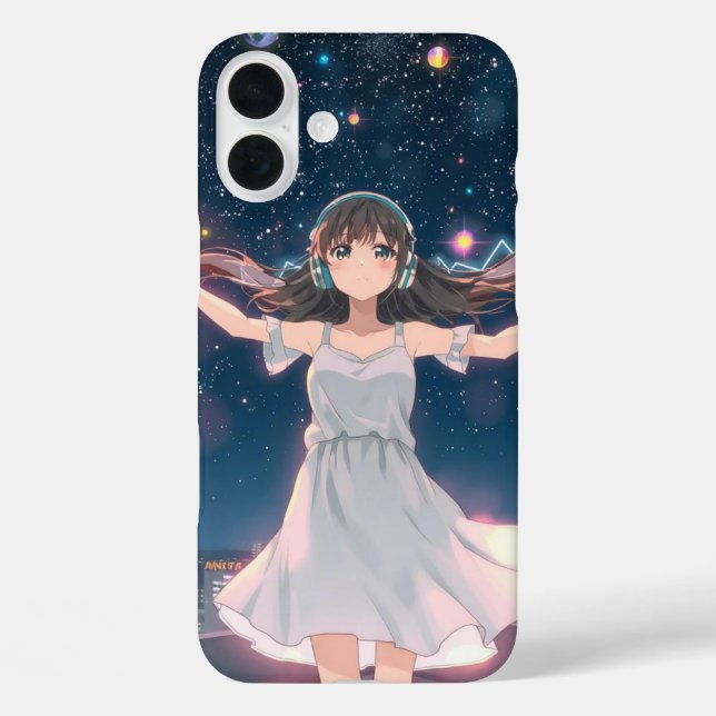 Mitternachtsmelodien iPhone 16 Plus Hülle (Rückseite)