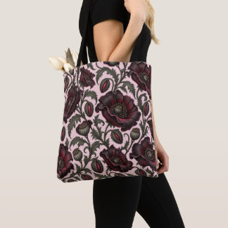 Mitternachtsmohn – burgunderrotes gotisches Blumen Tasche