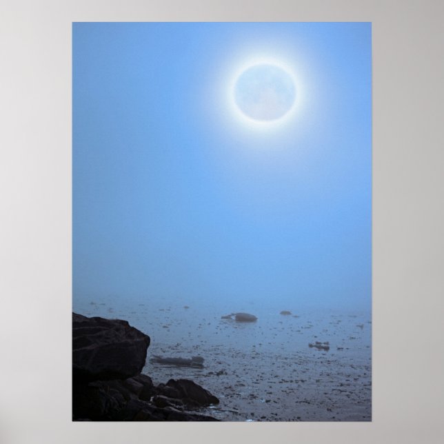 Mitternachtsmond | Arktis, Svalbard Poster (Vorne)