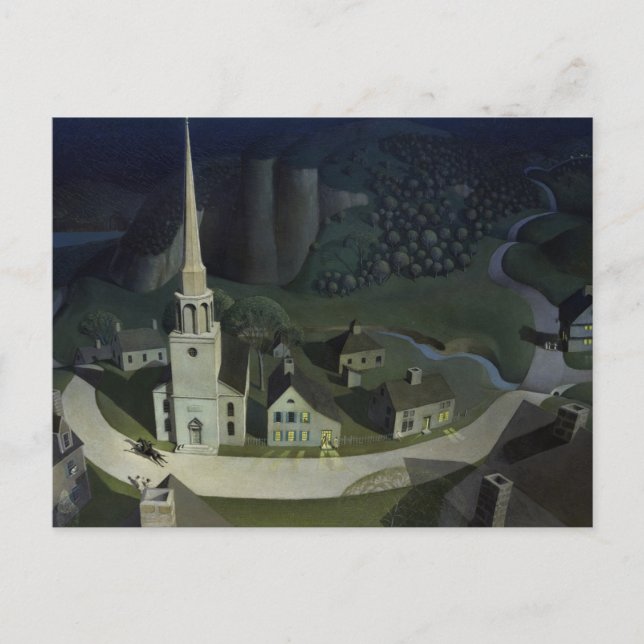 Mitternachtsreise von Paul Revere, 1931 von Wood Postkarte (Vorderseite)