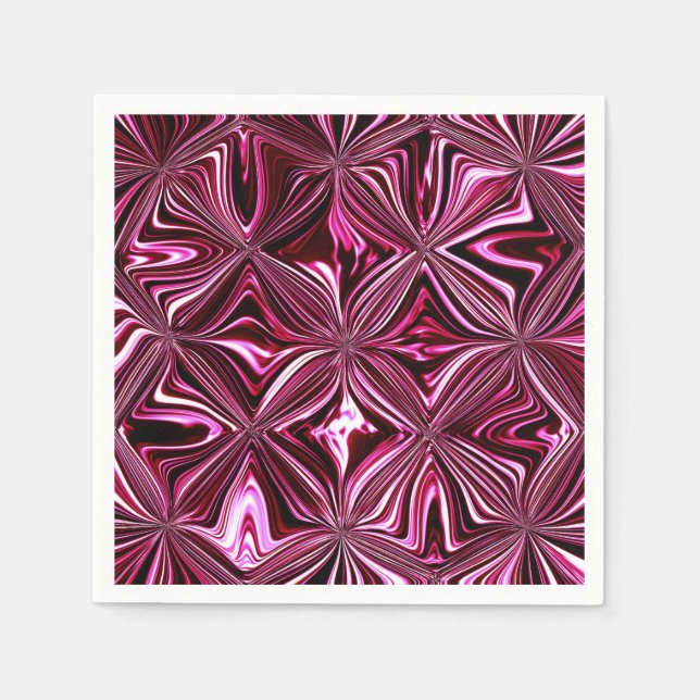 Mitternachtsrosa Marmor Geometrisches Muster Serviette (Vorderseite)